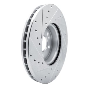 Mercedes-Benz GLE350 Brake Rotor (1) - Front Right - R1 Concepts - Drilled & Slotted - Silver - `20-`23